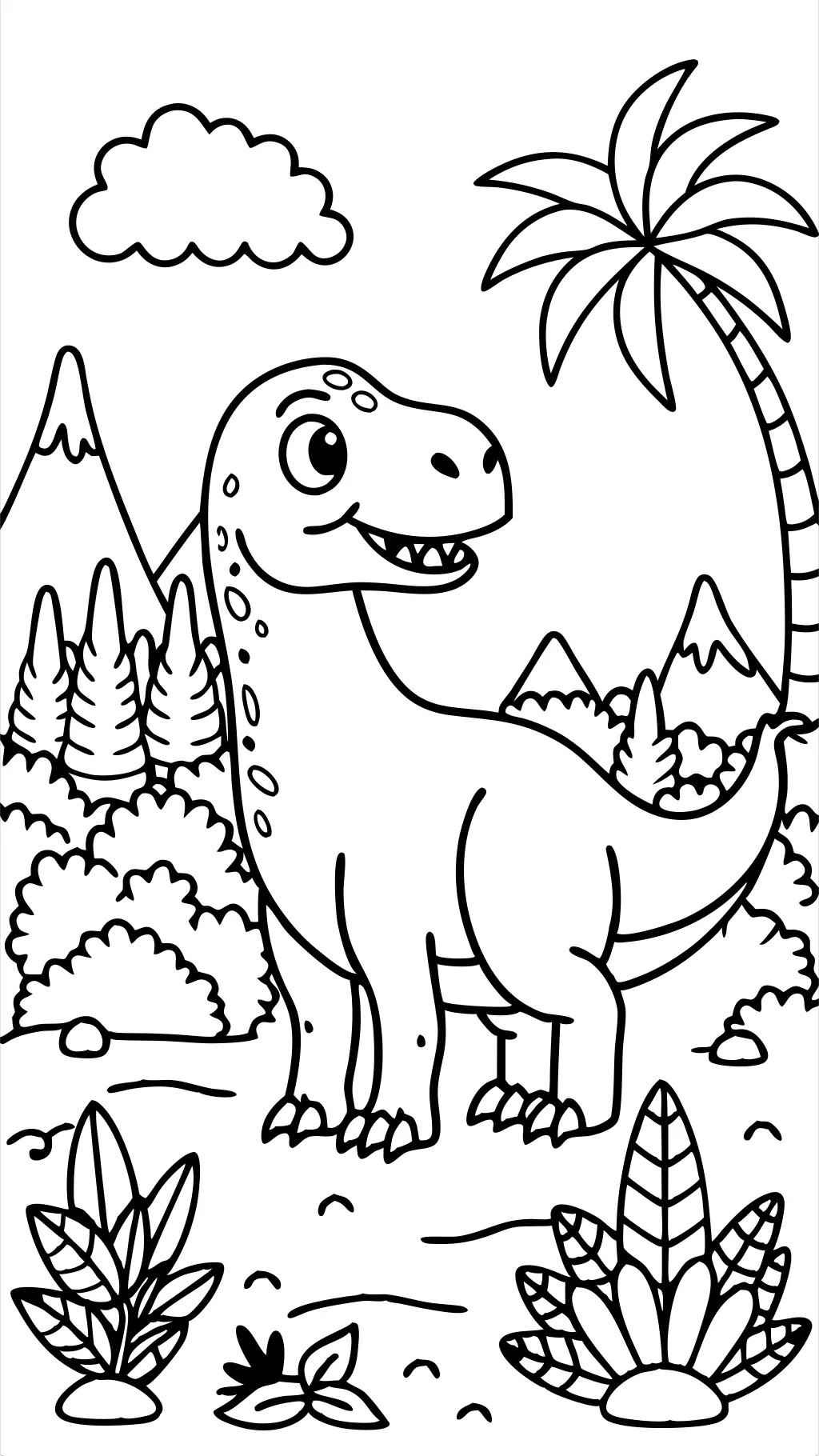 Página para colorear de dinosaurios